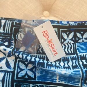 Blue and White Patterned Skirt